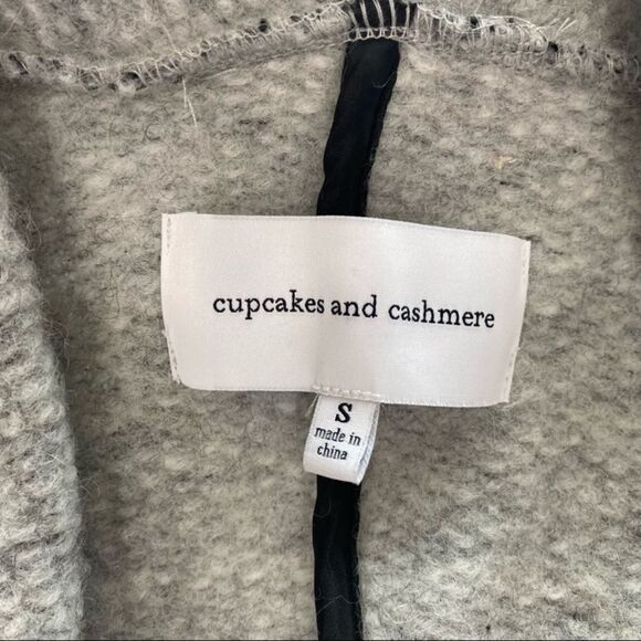 CUPCAKES & CASHMERE Gray Wool Open front Sweater Cardigan - Picture 7 of 9